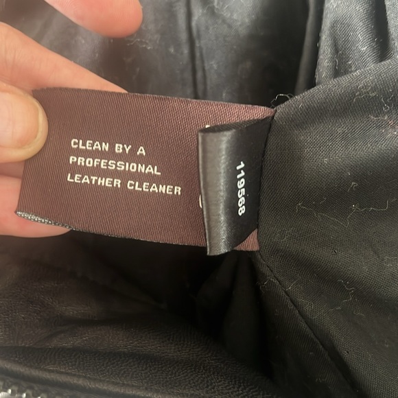 Anne Klein NWT black leather motto jacket size Medium - Picture 14 of 14